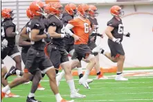  ?? AP FILE ?? Rookie quarterbac­k Baker Mayfield (6) and his Browns teammates will be under the “Hard Knocks” microscope this summer on the HBO series.