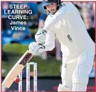  ??  ?? STEEP LEARNING CURVE: James Vince