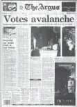  ??  ?? The front page of April 27,1994. Votes avalanche indeed: South Africa’s story of the century.