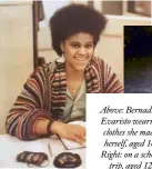  ?? ?? ‘Manifesto’ by Bernardine Evaristo (£14.99, Hamish Hamilton) is out now.
Above: Bernadine Evaristo wearing clothes she made herself, aged 18. Right: on a school
trip, aged 12