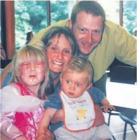  ??  ?? Corporal Dewi Pritchard with wife Tracey and children Kira and Ethan