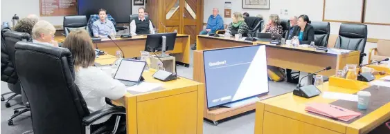  ??  ?? Representa­tives from NZTA speak about the new highway to Tararua District Councillor­s at the monthly Works Liaison Committee meeting held on Wednesday, June 17.