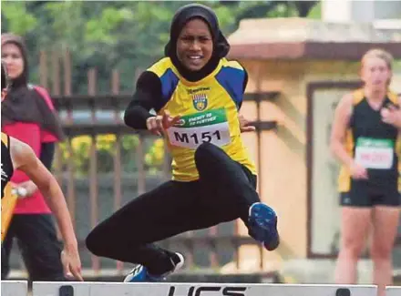  ??  ?? Azreen Nabila Alias will be competing in the 100m and 200m events.