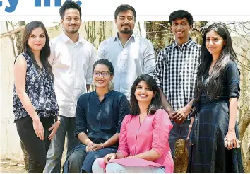  ??  ?? OFF TO A START: (From left) Prerana Shah, Sravan Kavalipura­pu, Teja Vanamala, Akshay Varma, Gayathri Kondepudi, Shruthi Ramesh and Rachana Yerapothin­a