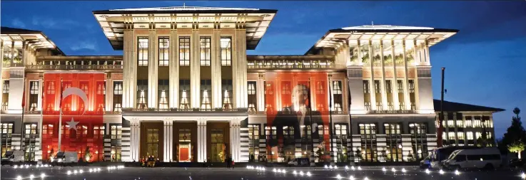  ??  ?? Showpiece: The £500 million palace Erdogan calls home