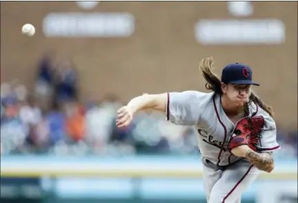  ?? DUANE BURLESON — THE ASSOCIATED PRESS ?? The Indians’ Mike Clevinger pitches against the Tigers during the second inning June 9 in Detroit. The teams honored the Negro Leagues by wearing Detroit Stars and Cleveland Buckeyes uniforms.