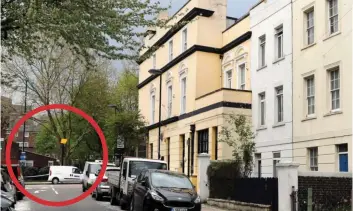  ??  ?? ‘Mindless’: Kwasi Anim-Boadu was stabbed after a fight broke out at a party near Jeremy Corbyn’s home. The area, circled, remained cordoned off yesterday