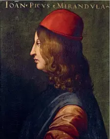  ?? ?? Pico della Mirandola ritratto da Cristofano dell’altissimo (Galleria degli Uffizi)