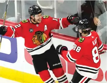  ?? CHARLES REX ARBOGAST/AP ?? The Chicago Blackhawks defeated the Arizona Coyotes on Nov. 13, 2021. It’s time for the team to change its name, teacher Gina Caneva writes.