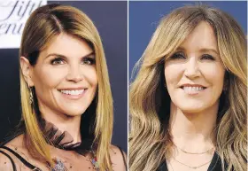  ??  ?? Actors Lori Loughlin, left, and Felicity Huffman are among those charged in a broad American investigat­ion dubbed Operation Varsity Blues.