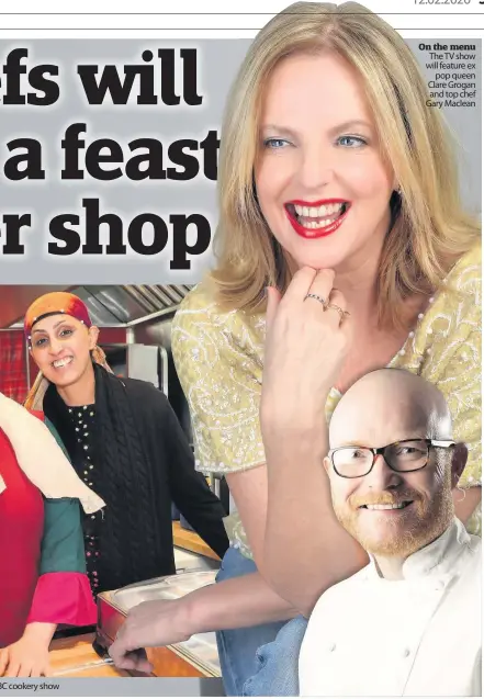  ??  ?? Shakir Shakoor, wife Ruby and daughter Mina will appear on the BBC cookery show
On the menu The TV show will feature ex pop queen Clare Grogan and top chef Gary Maclean