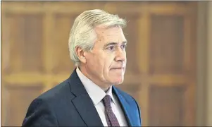  ?? CP PHOTO ?? Newfoundla­nd and Labrador Premier Dwight Ball leaves a Council of the Federation meeting in Ottawa on Tuesday, Oct. 3, 2017. Harassment allegation­s gripped Newfoundla­nd and Labrador’s governing Liberals again Tuesday after former finance minister Cathy...