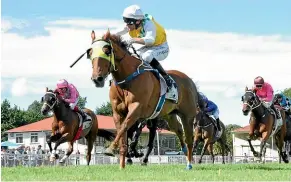  ?? RACE IMAGES PN ?? Shadows Cast scores yesterday for rider Johnathan Parkes.