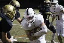  ?? MEDIANEWS GROUP PHOTO ?? Royal Oak Shrine’s Charles Niehaus rushed for 117 yards and had five receptions for 90 yards and a touchdown in the Knights’ 28-19 win over Auburn Hills Oakland Christian.