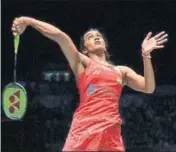  ?? AP ?? India's PV Sindhu in action against Japan's Akane Yamaguchi in the All England Open Badminton semifinal on Saturday.
