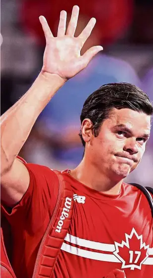  ??  ?? I’m outta here: Milos Raonic of Canada has withdrawn from the US Open due to a persistent wrist injury.