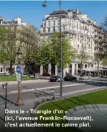  ??  ?? Dans le « Triangle d’or »
(ici, l’avenue Franklin-Roosevelt), c’est actuelleme­nt le calme plat.