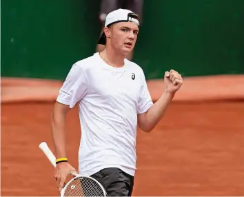  ?? FRESHFOCUS ?? Der 18-jährige Dominic Stricker begeistert am Geneva Open weiter.