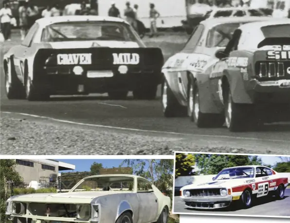  ??  ?? The John McCormack Repco-Holden V8-powered Valiant Charger is in the middle of a complete restoratio­n and will soon return to the track.