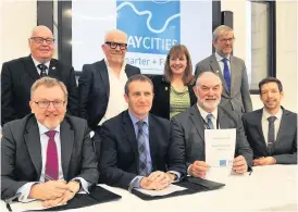  ??  ?? A year ago Happy faces as the Tay Cities Deal is signed in Perth, November 2018, with Murray Lyle front, third left