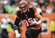  ?? ANDREW WEBER / GETTY IMAGES ?? After missing most of last season with a back injury, Bengals tight end Tyler Eifert says he’s ready to go against Indianapol­is today.