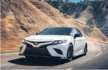  ??  ?? Toyota has announced the first-ever Camry TRD (shown) and Avalon TRD with a host of performanc­e extras such as track-tuned suspension.