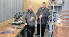  ??  ?? New facility Braehead Community Garden volunteer Jim Kirk (left), who coordinate­d the shed conversion, with Councillor Kane