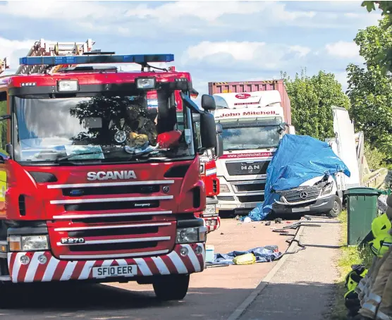  ?? Picture: Steve MacDougall. ?? The scene of the fatal accident just outside Perth in 2015 which claimed the life of Scott McCallum.