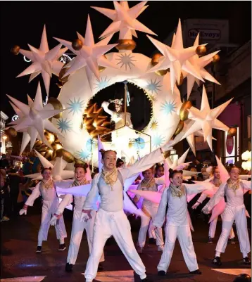  ??  ?? In Full Flight ... Dancers at the Frostival Parade.