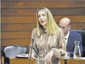  ?? ASAMBLEAEX ?? La presidenta de la Junta, María Guardiola, en un pleno de la Asamblea.
