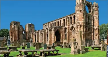  ??  ?? Remains of the day: Elgin Cathedral. Inset, locally produced Benromach whisky