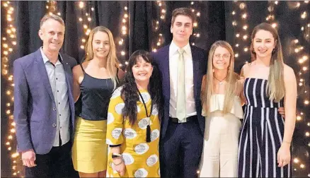  ??  ?? LIVING THEIR DREAM: Brian and Mandi Hancock with their children, all former students at Ararat’s Marian College, from left, Natasha Atkin-smith, Cameron Hancock, Cassandra Hancock and Sheridan Hancock.