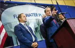  ?? JAKE MAY, THE ASSOCIATED PRESS ?? Michigan Attorney General Bill Schuette announces charges Wednesday. Five people, including the head of Michigan’s health department, were charged Wednesday with involuntar­y manslaught­er in an investigat­ion of Flint’s lead-contaminat­ed water.