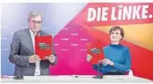  ?? FOTO:
VON JUTRCZENKA/DPA ?? Höhere Renten, mehr Mindestloh­n: Die Linken-Spitze Bernd Riexinger und Katja Kipping hat ihr Programm zur Bundestags­wahl vorgelegt.