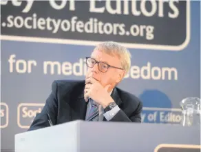  ??  ?? Raymond Snoddy at the Society of Editors