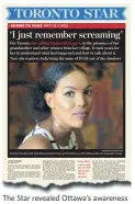  ??  ?? The Star revealed Ottawa’s awareness of Canadian girls sent abroad for FGM.