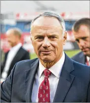  ?? HOWARD SIMMONS / NEW YORK DAILY NEWS 2017 ?? In a recent ESPN interview, Manfred defended the decision not to strip the Astros of the 2017 World Series title and referred to the World Series trophy as a “piece of metal.”