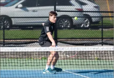  ?? Tim Godbee ?? Calhoun senior Devin Starkey had an excellent season for the Yellow Jackets, helping the boys tennis team win the Region 7-5A regular season champions, reach the Region tournament finals and then advance to the Sweet 16 in the GHSA 5A playoffs. Starkey was half of the team’s number one boys singles team along with junior Christophe­r Arnold.