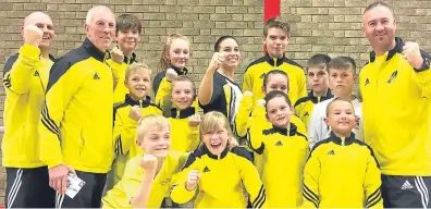  ??  ?? Five of Sport Karate East’s (SKE) competitor­s from Dundee were selected to attend an event in Halifax where they were tutored by Italy’s European and World champion Paola Moretto. The Dundee quintet were Matthew Pratt, Xander Dunn, Thomas Bradley,...