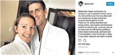  ??  ?? Novak Djokovic and wife Jelena appear in matching bathrobes on Instagram