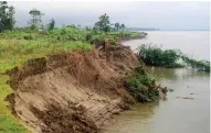  ??  ?? An example of erosion caused by floods in Kaziranga.