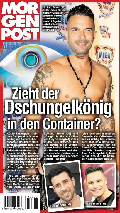  ??  ?? Für Marc Terenzi (38) dürfte „Promi Big Brother“wohl eher gemütlich werden. Immerhin hat er schon 14 Tage im australisc­hen Dschungelc­amp hinter sich.