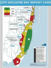  ?? Miami-Dade County ?? The first Biscayne Bay Report Card evaluates the health of the bay and employs a simple ‘stoplight’ approach to assess water quality issues.