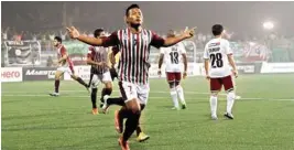  ??  ?? Jeje Lalpekhlua added one of the two consolatio­n goals from the spot in the 78th minute, but could not prevent Maziya earning a win which puts them in a commanding position to claim a top two spot in Group E