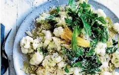  ??  ?? Many dishes, such as this risoni with cauliflowe­r and preserved lemon, can be adapted for gluten-free diets.