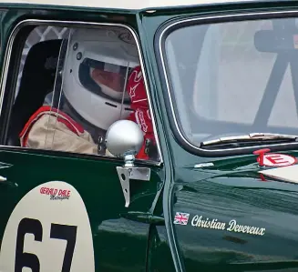  ??  ?? Doing what he loves, Christian Devereux lost his life in his Mini during a historic touring car race at Donington