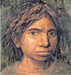  ??  ?? The face of a female juvenile Denisovan, revealed for the first time using DNA analysis