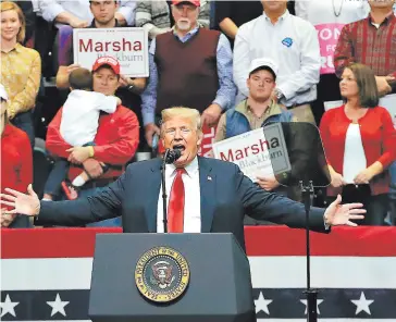  ?? Foto: El Heraldo ?? En un mitin político en Georgia, el presidente norteameri­cano Donald Trump acusó a los gobiernos de la región de robarse los fondos de la cooperació­n de Estados Unidos.