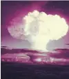  ?? CREDIT: COMPREHENS­IVE NUCLEAR TEST BAN TREATY ORGANISATI­ON ?? An atmospheri­c nuclear test conducted by the United States at Enewetak Atoll, in the Marshall Islands, on November 1, 1952.