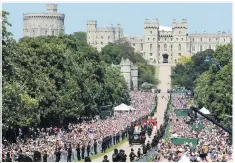  ??  ?? RISK The Long Walk packed for Harry &amp; Meg’s castle nuptials in May